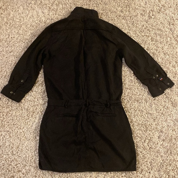 Etienne Marcel Shirt Dress Collared Button Sleeve Pockets Black Size XS - Picture 4 of 10
